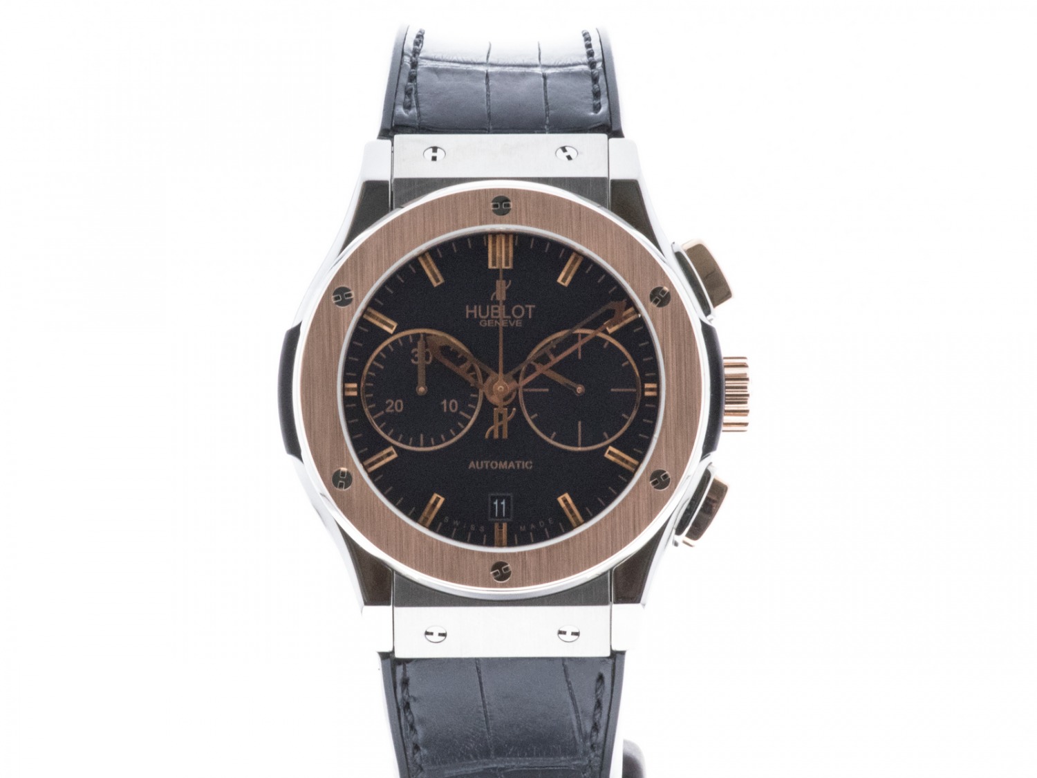 Hublot Classic Fusion 45MM Ref. 521.NO.1180.LR watch, two-tone (bi-colored) silver (case) and rose gold (bezel)