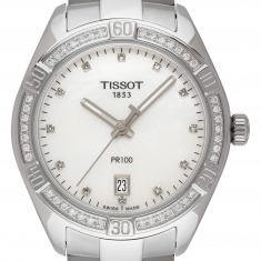 Tissot PR 100 Mother of Pearl Diamond WHITE Dial T101.910.61.116.00 Ref. T101.910 watch, silver