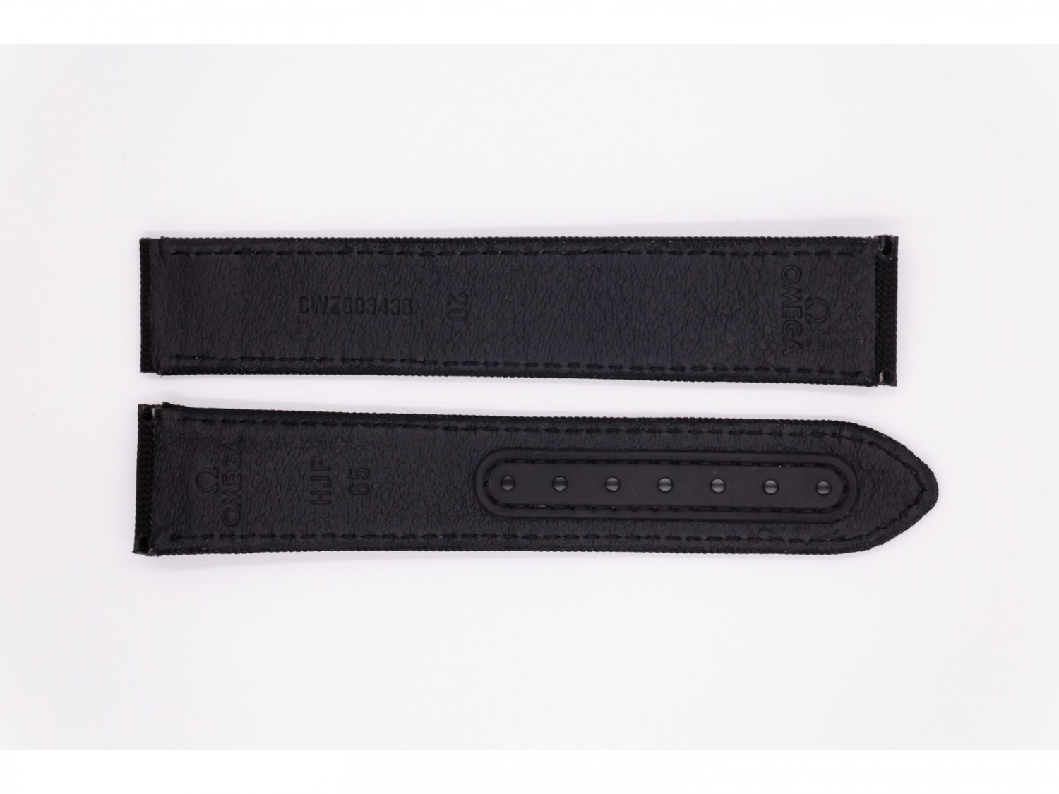 Leather and Fabric Omega Strap, matte black