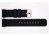 Rubber Bonflair strap, black, with silver stainless steel buckle