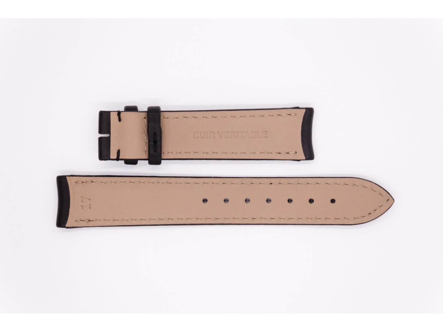 Satin and Leather Aerowatch strap, matte black