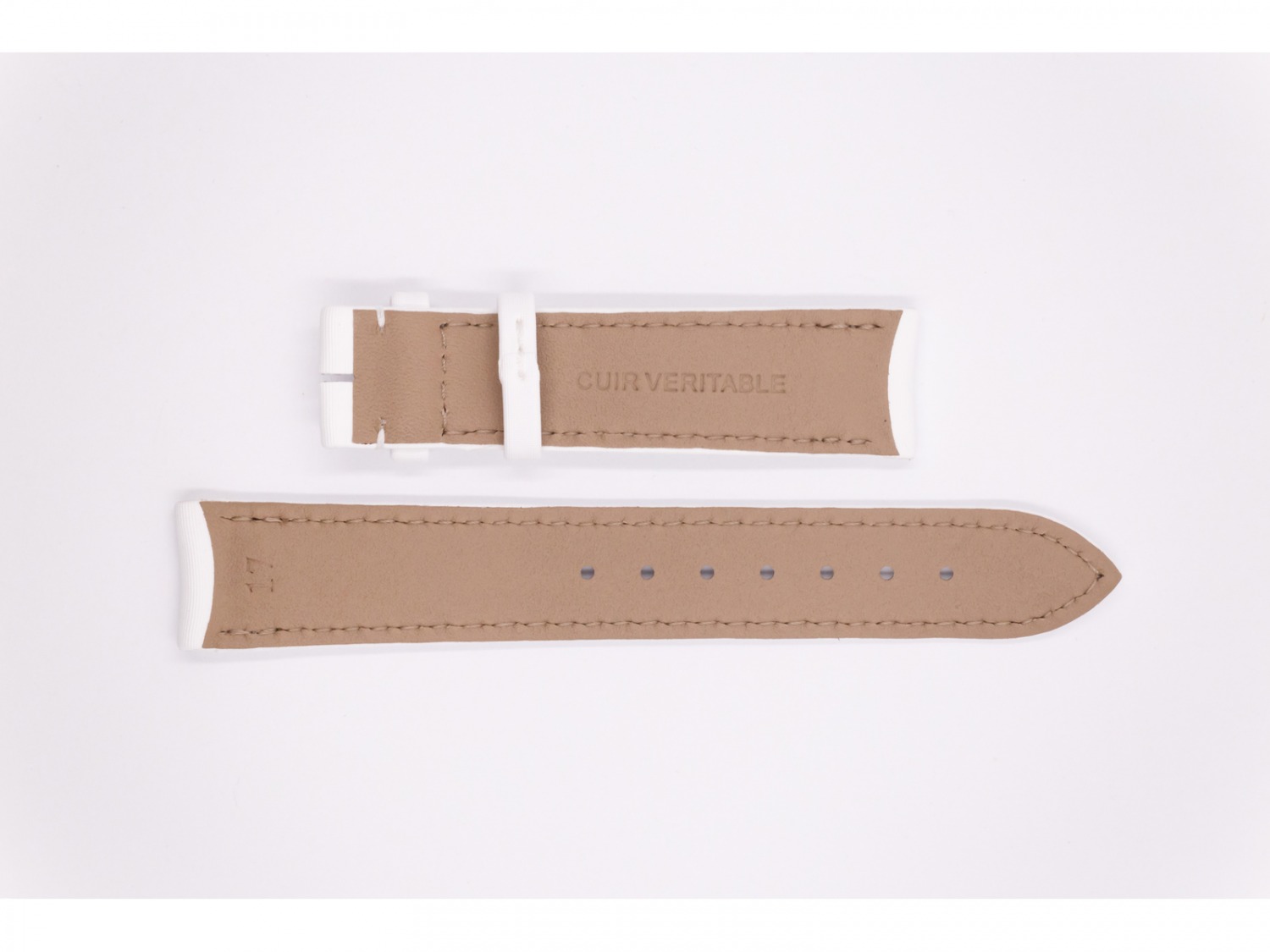 Satin and Leather Aerowatch strap, white