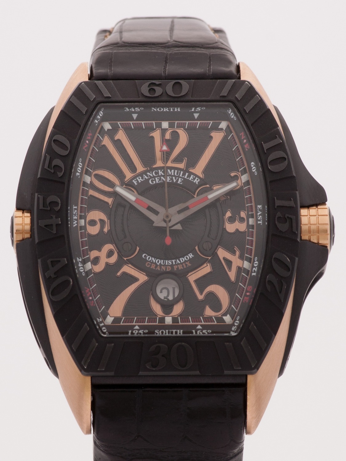Franck Muller Conquistador Grand Prix watch, two - tone (bi - colored) black and rose gold