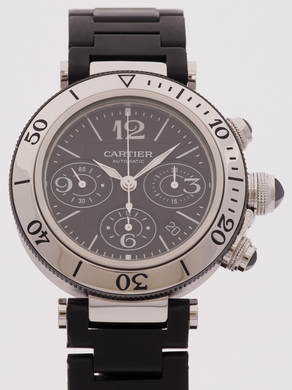 Cartier Pasha Seatimer Chronograph watch, silver
