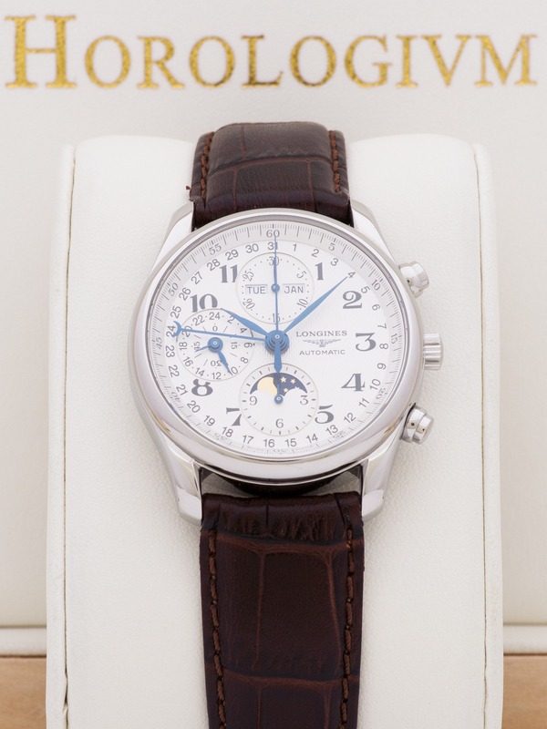 Longines Master Collection Moon-Phase Triple Date watch, silver