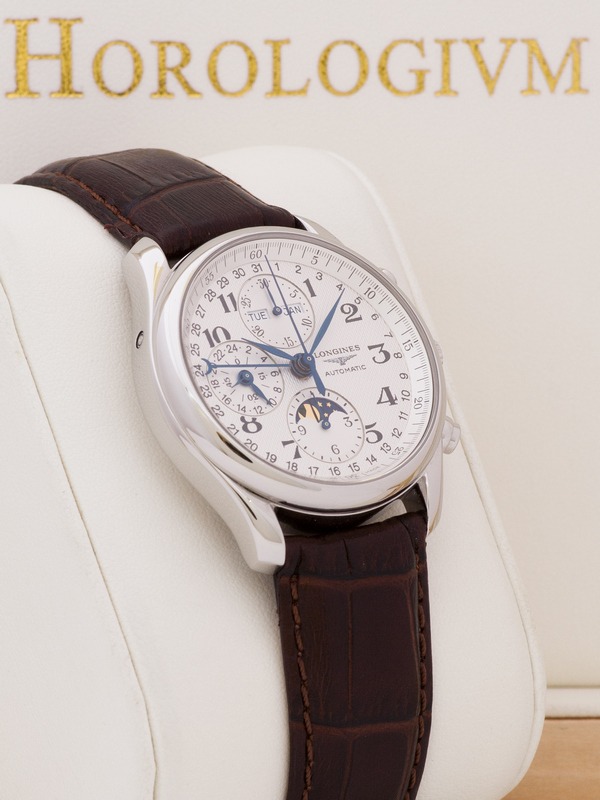 Longines Master Collection Moon-Phase Triple Date watch, silver