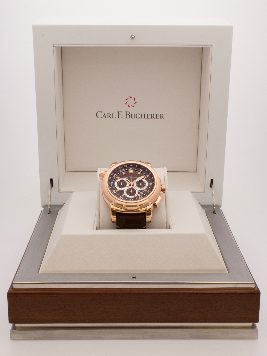 Carl F. Bucherer Patravi TravelTec Chronograph GMT watch, rose gold