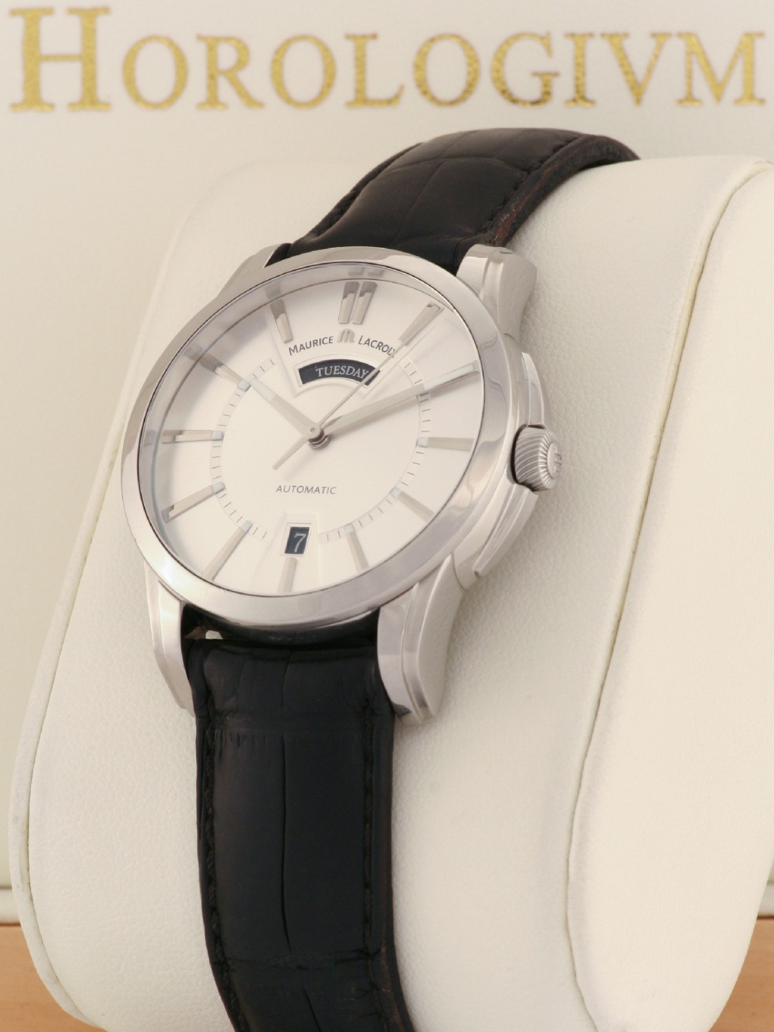 Maurice Lacroix Pontos Day Date watch, silver