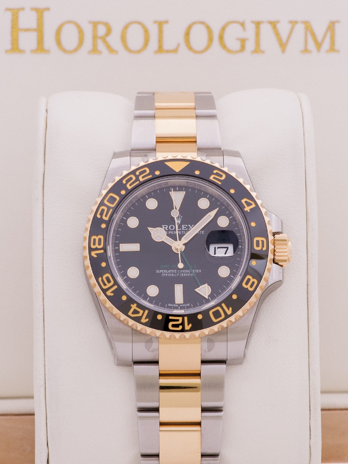 Rolex GMT Master II Ref. 116713LN watch, two tone (bi - colored) silver and yellow gold