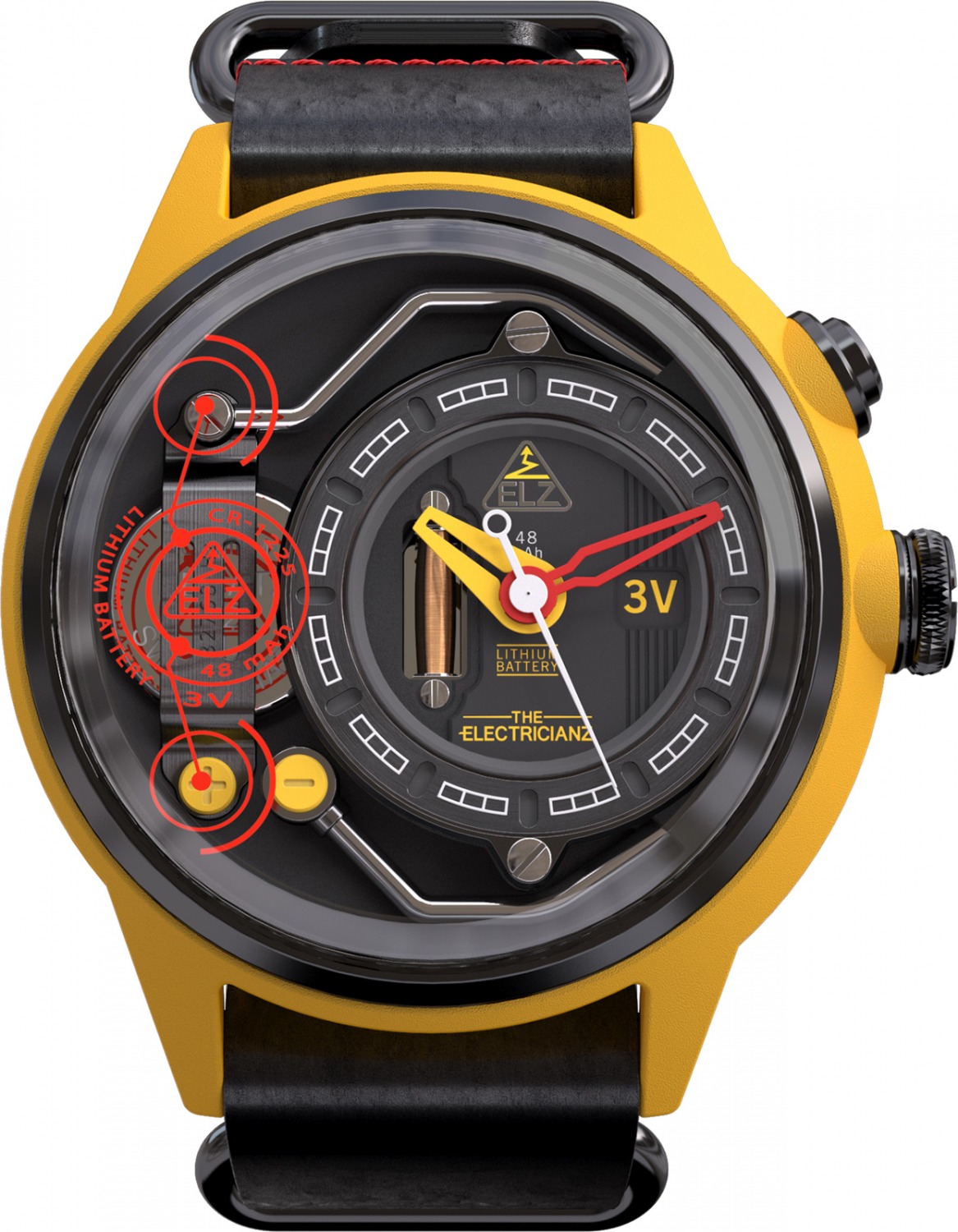 The Electricianz The Ammeter  ZZ - A1A / 01 watch, yellow