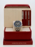 Omega Seamaster Chronograph Diver 300M Blue Dial watch, silver