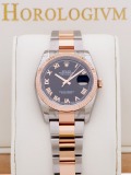 Rolex Datejust Two-Tone 36MM Black Dial Roman Numerals watch, two - tone (bi - colored) silver and rose gold