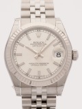 Rolex Datejust Grey Dial Fluted Bezel 31MM watch, silver