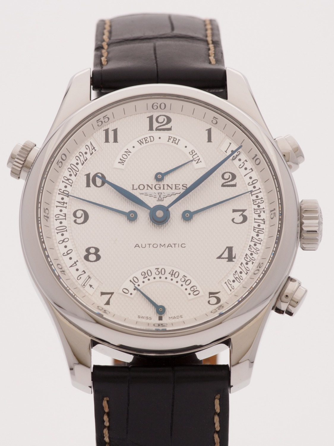 Longines Master Collection Retrograde 41MM watch, silver