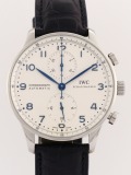 IWC Portugieser Chronograph watch, silver