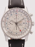 Breitling Navitimer World “Silver Dial” 46MM watch, silver