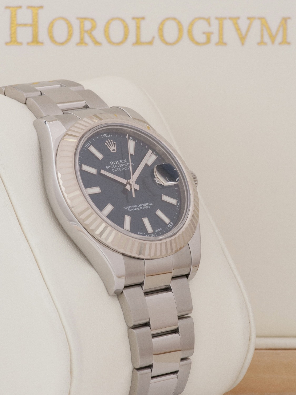 Rolex Datejust II 41MM Blue Dial watch, silver