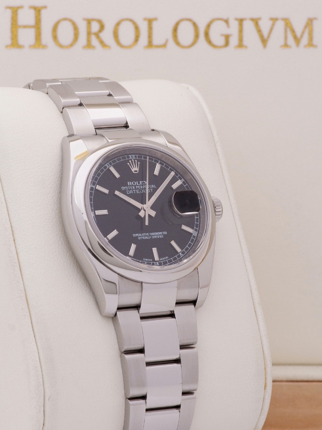 Rolex Datejust 36MM Black Dial watch, silver
