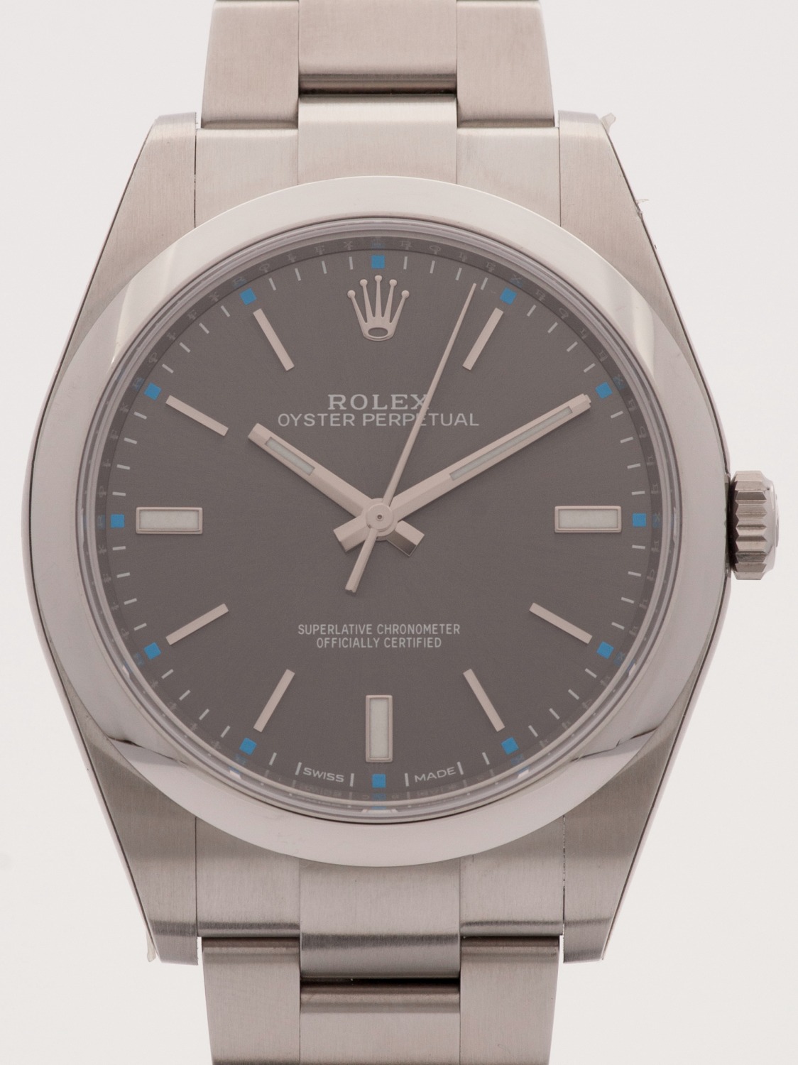 Rolex Oyster Perpetual 39MM watch, silver