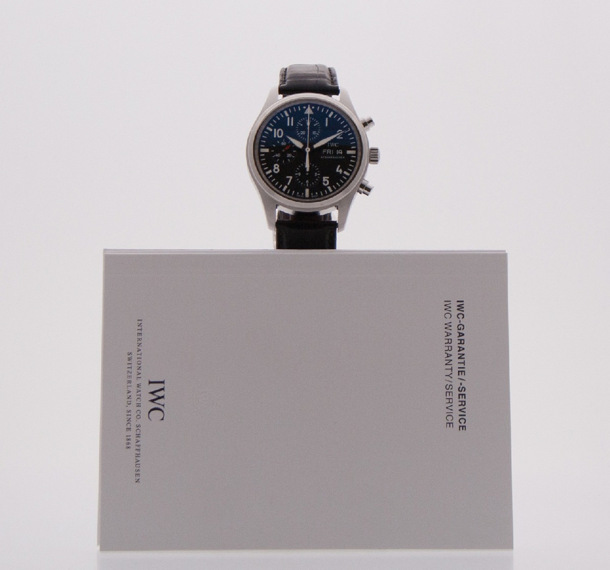 IWC Pilot Chronograph Day-Date 42MM watch, silver