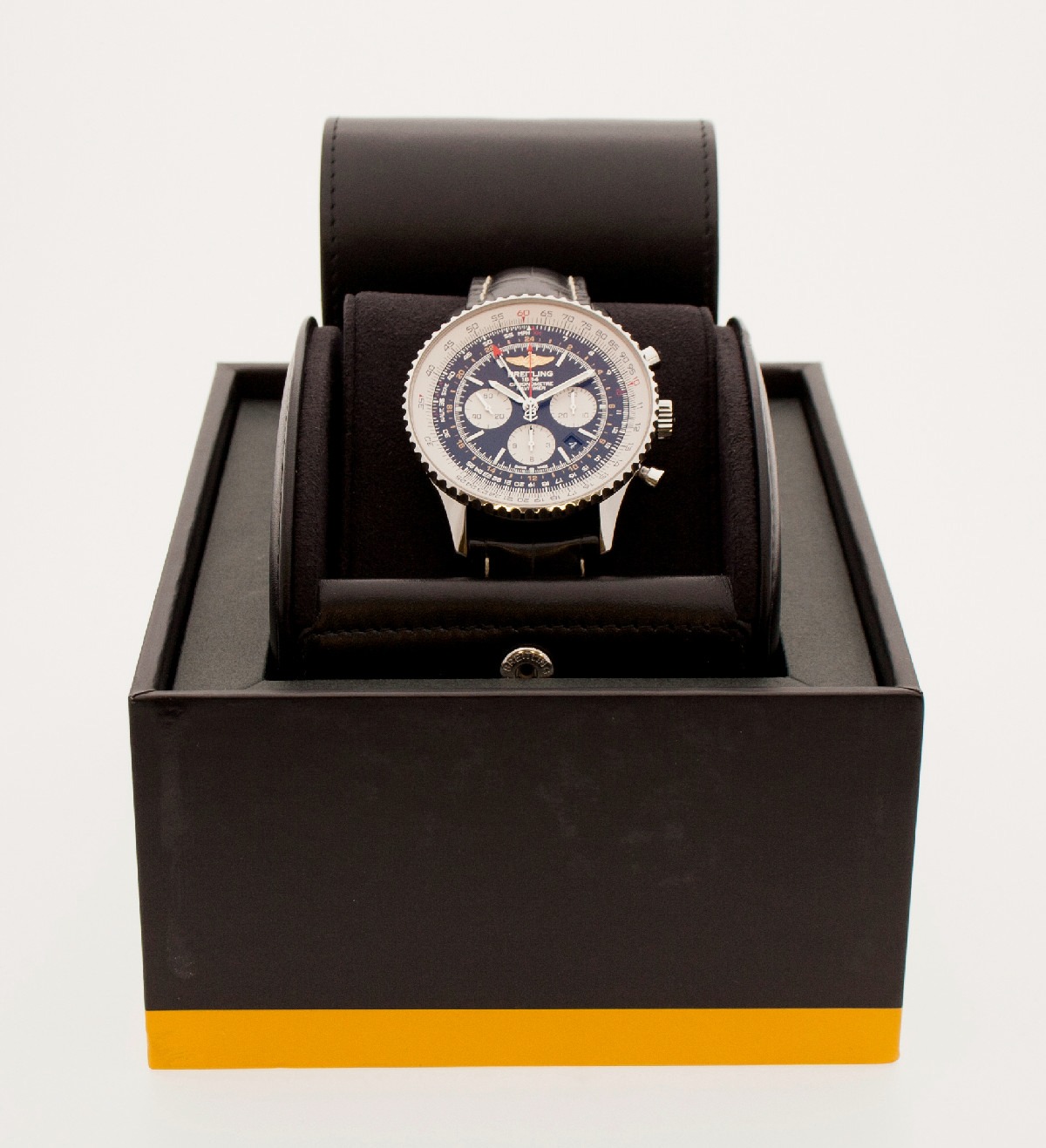 Breitling Navitimer World B04 Black Dial watch, silver