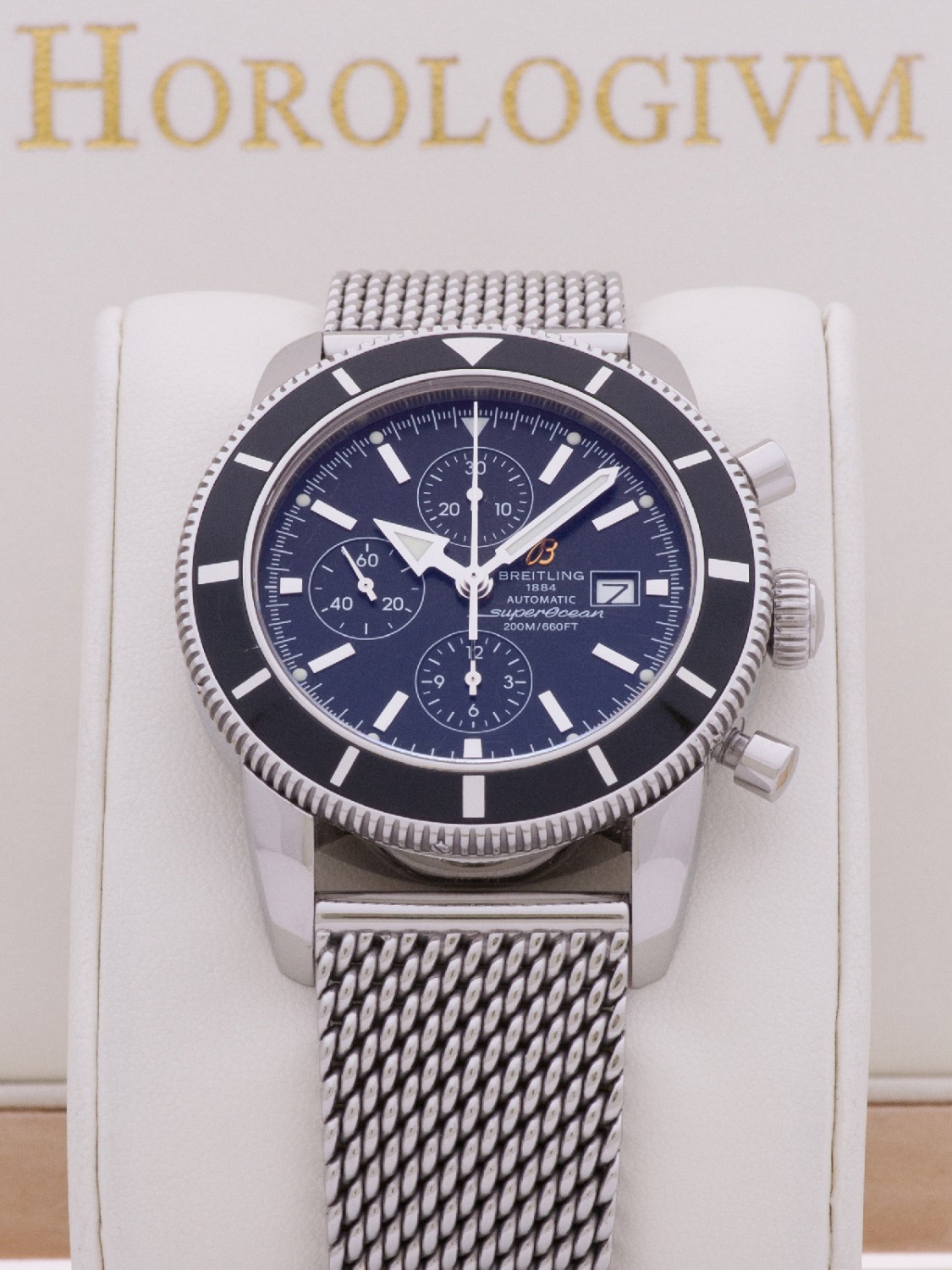 Breitling Superocean Heritage Chrono 46 MM watch, silver (case) and black (bezel)