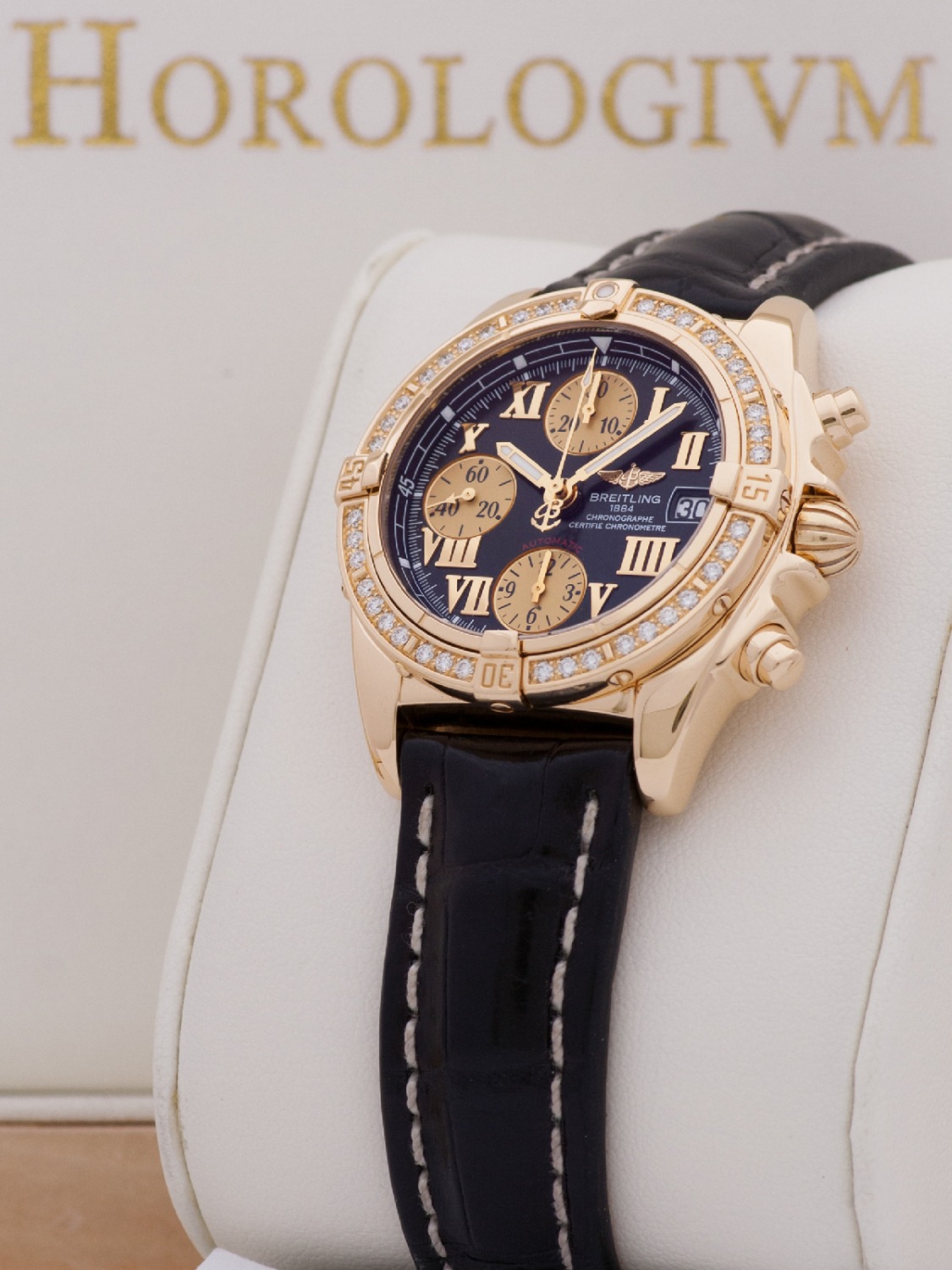 Breitling Chrono Cockpit with Diamonds watch, yellow gold