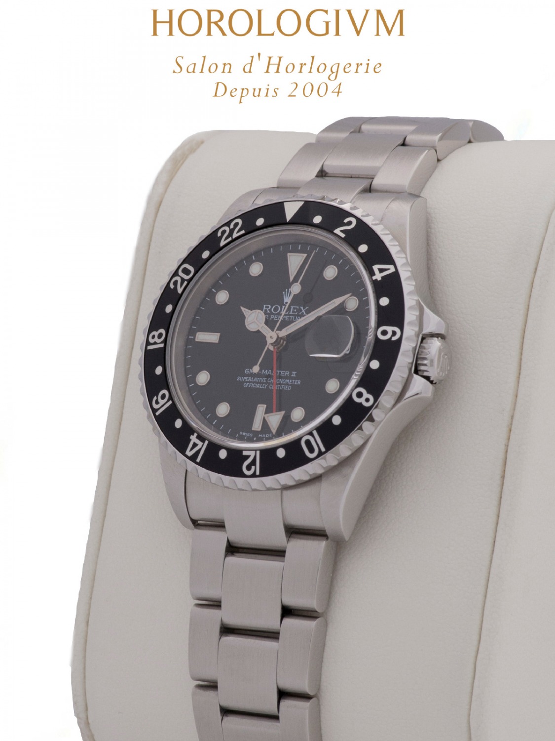 Rolex GMT Master II 16710LN watch, silver (case) and black (bezel)