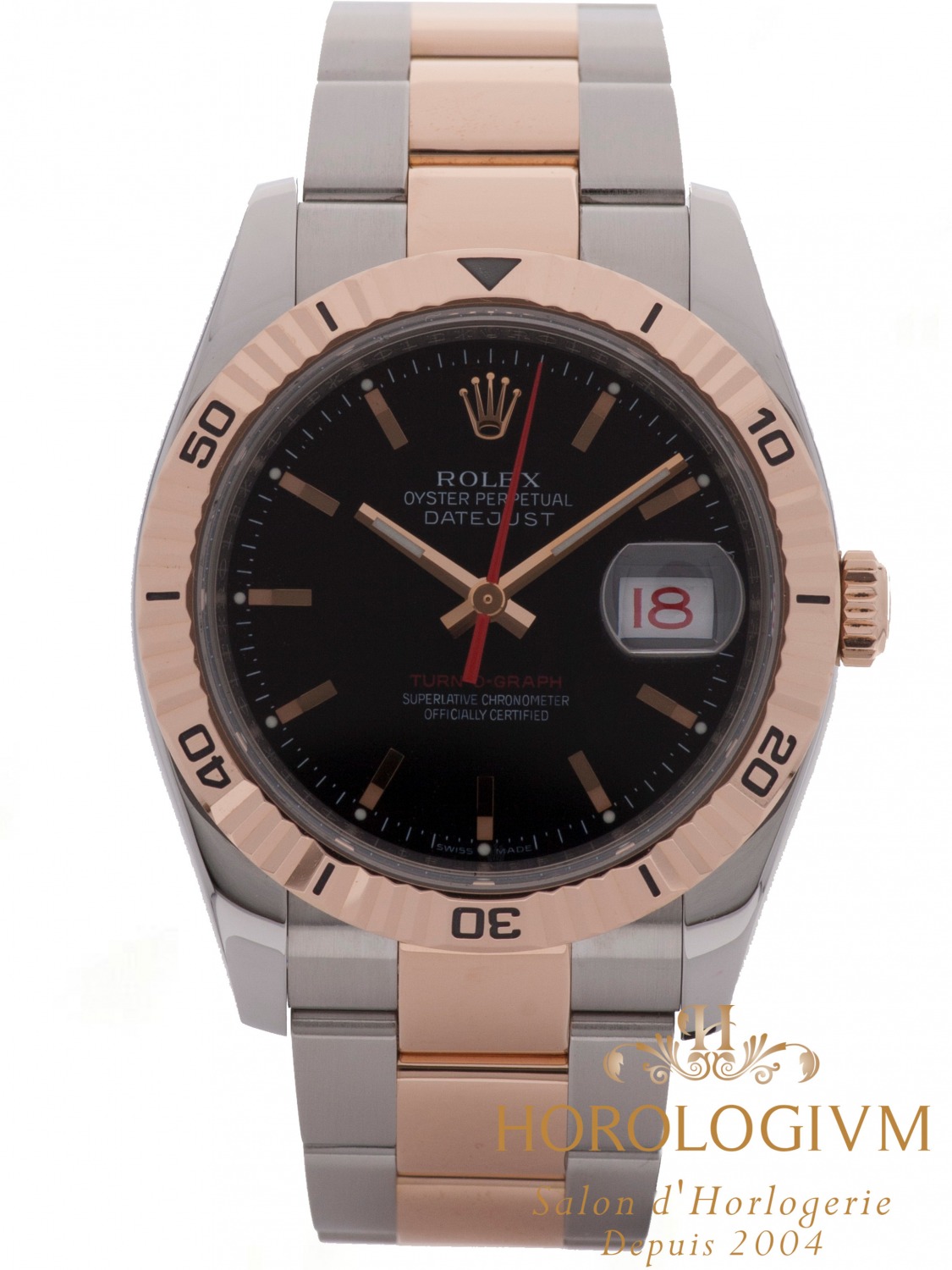 Rolex Datejust Two-Tone Turn-o-Graph 36MM watch, two-tone (bi-colored) silver and red gold