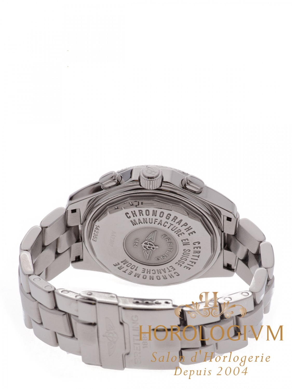 Breitling B-2 Chronograph watch, silver