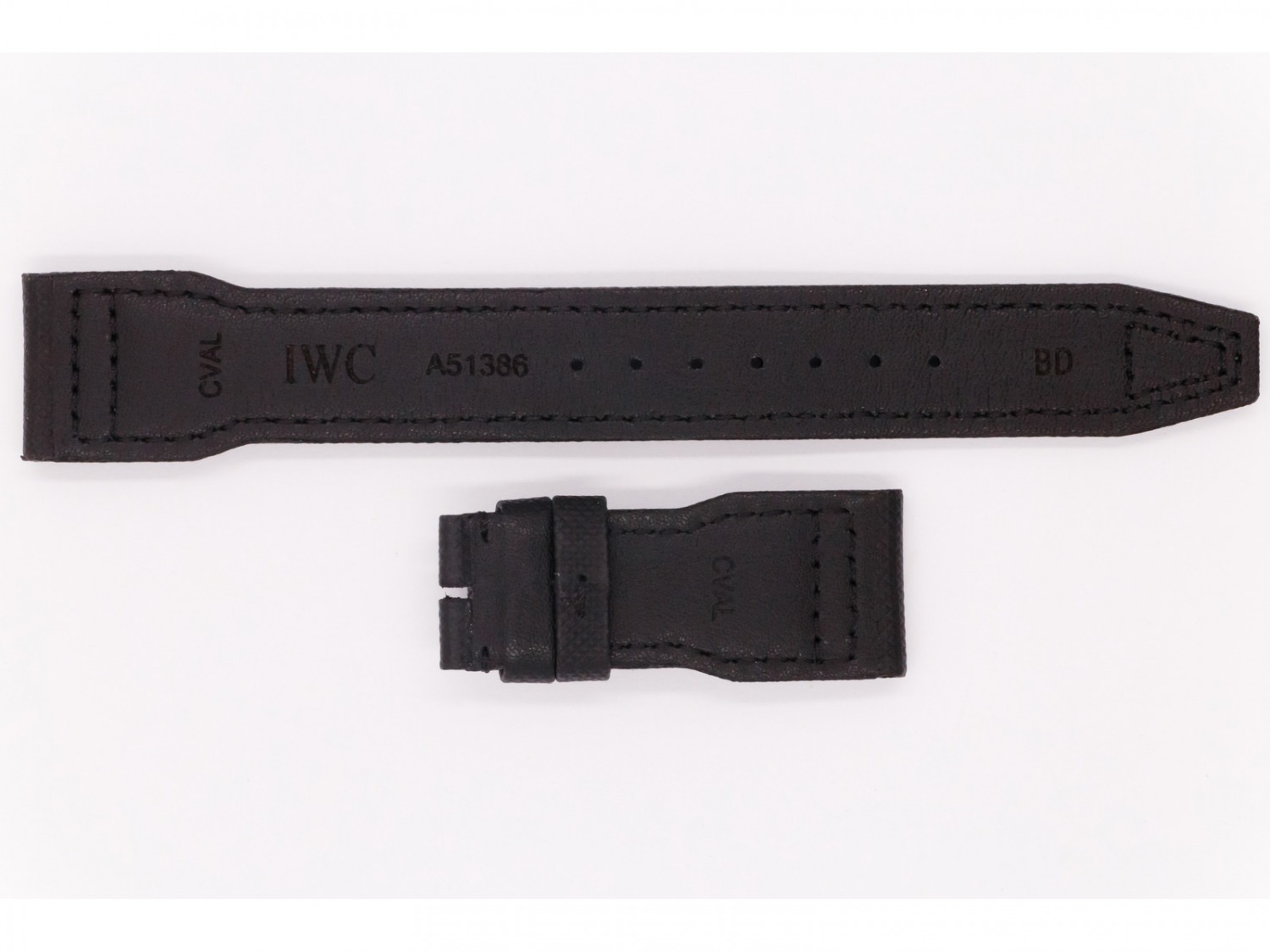Leather and Rubber IWC Strap A51386, black