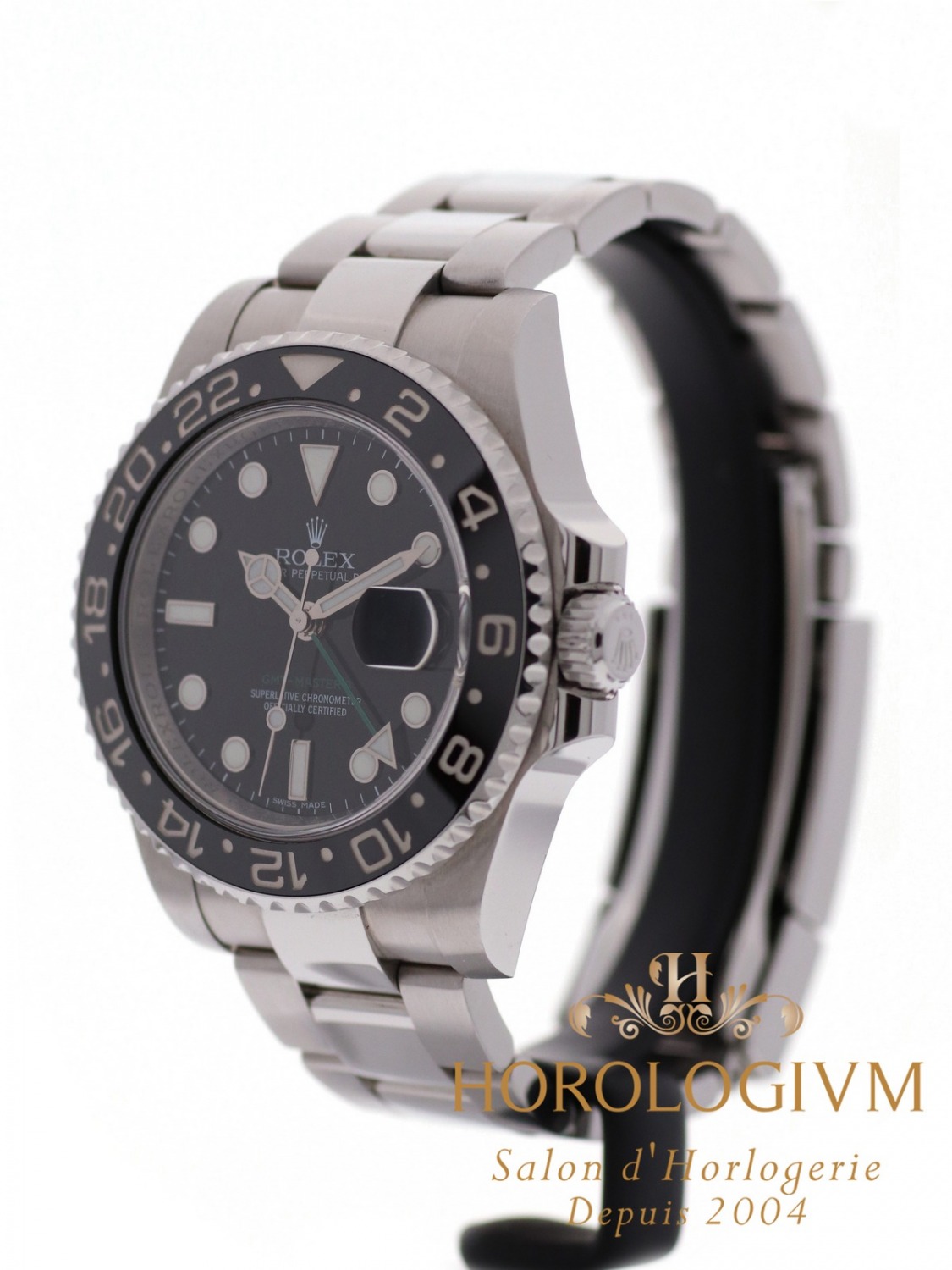 Rolex GMT Master II “random serial” watch, silver (case) and black (bezel)