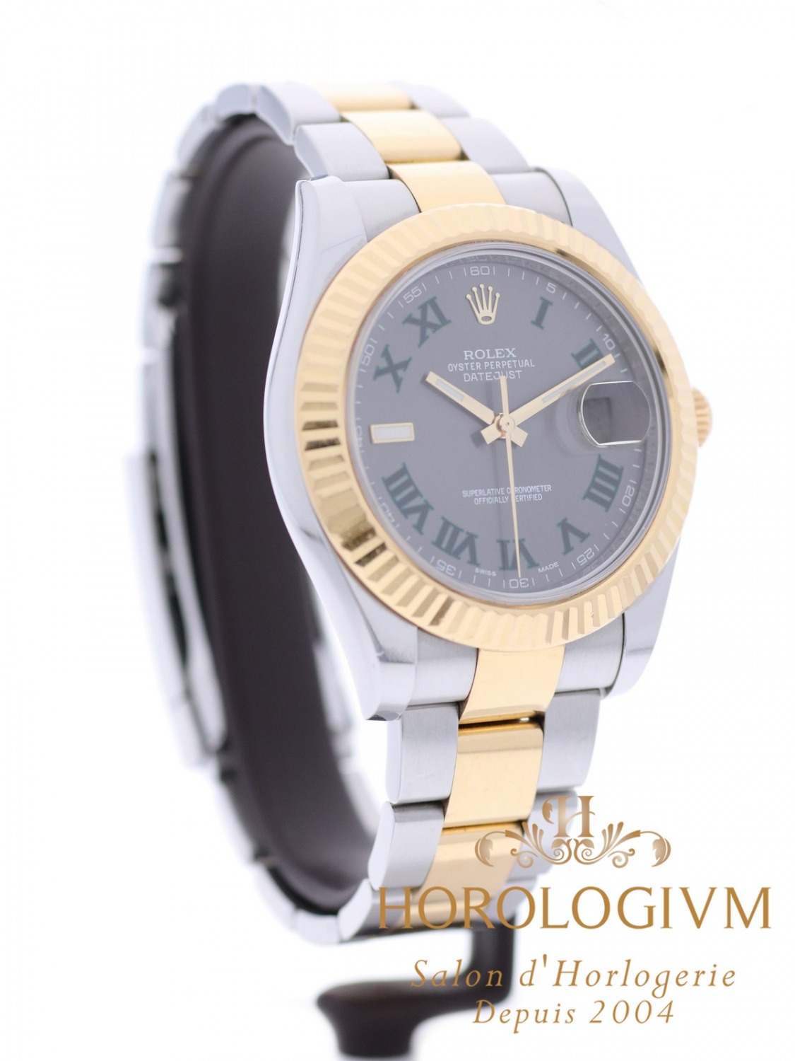 Rolex Datejust II Two-Tone 41 MM “Wimbledon Dial” watch, two-tone (bi-colored) silver and yellow gold