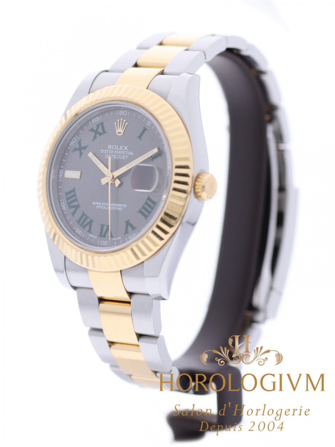 Rolex Datejust II Two-Tone 41 MM “Wimbledon Dial” watch, two-tone (bi-colored) silver and yellow gold