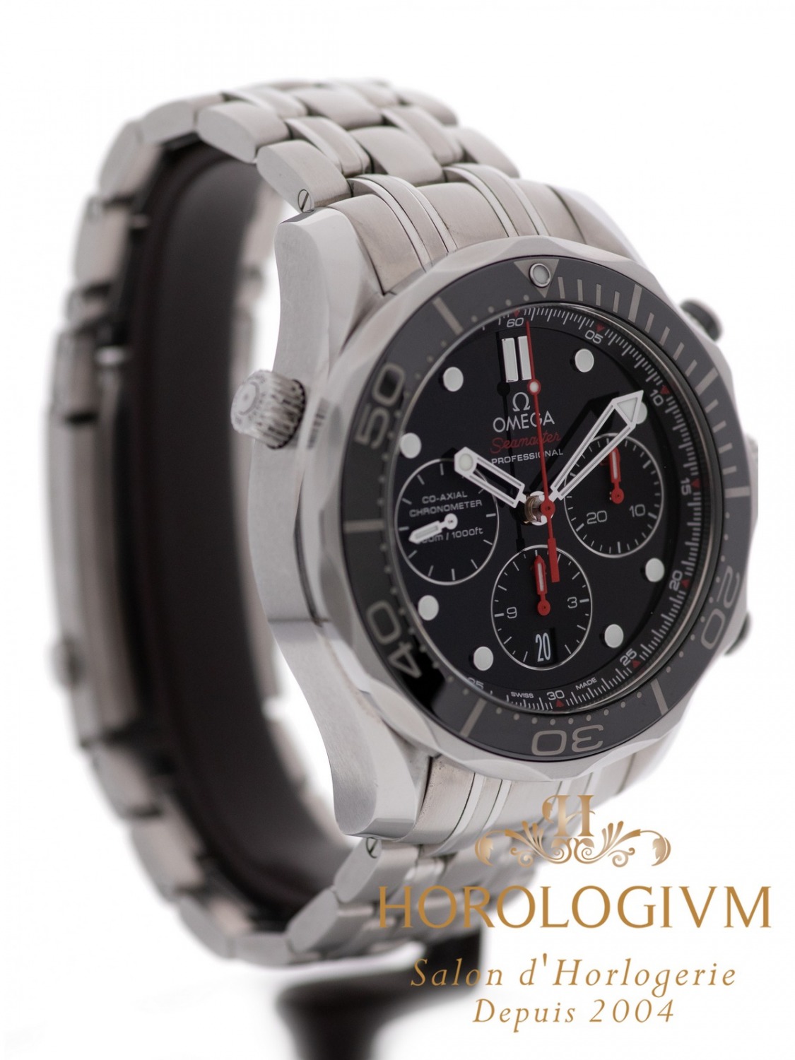 Omega Seamaster Co-Axial Chronograph Diver 300M watch, silver (case) and grey-black (bezel)