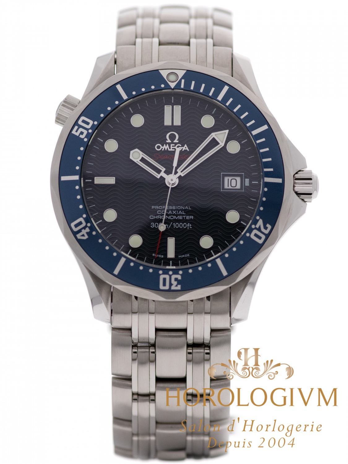 Omega Seamaster Co-Axial Diver 300M 41MM watch, silver (case) and blue (bezel)