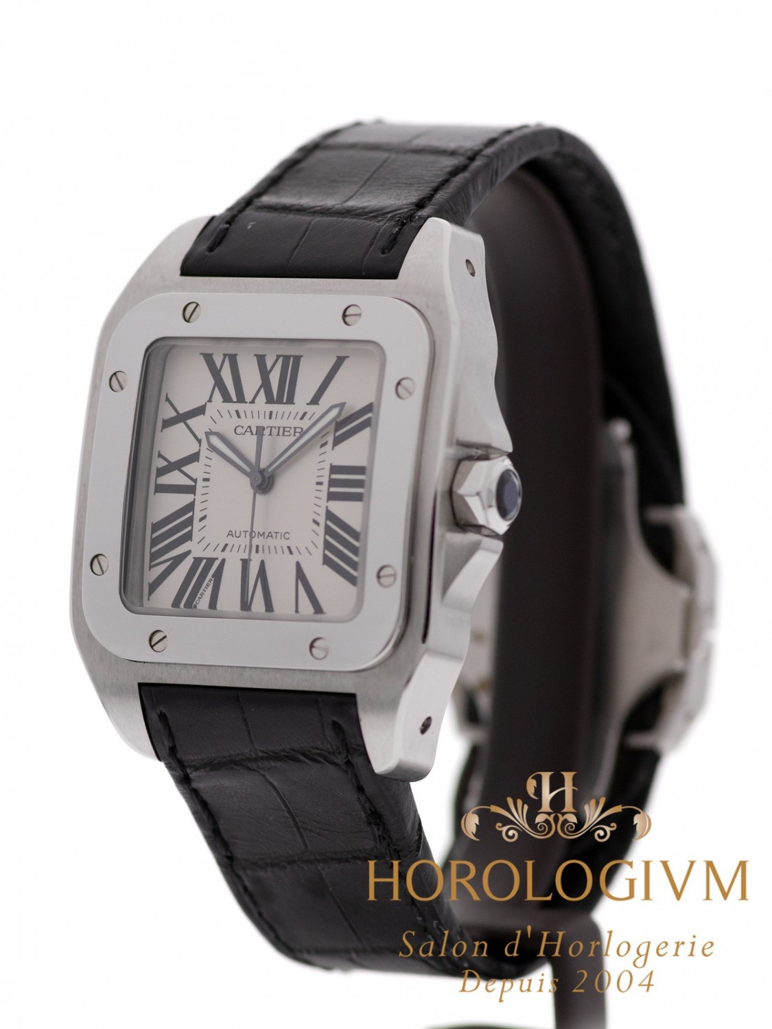 Cartier Santos 100 watch, silver
