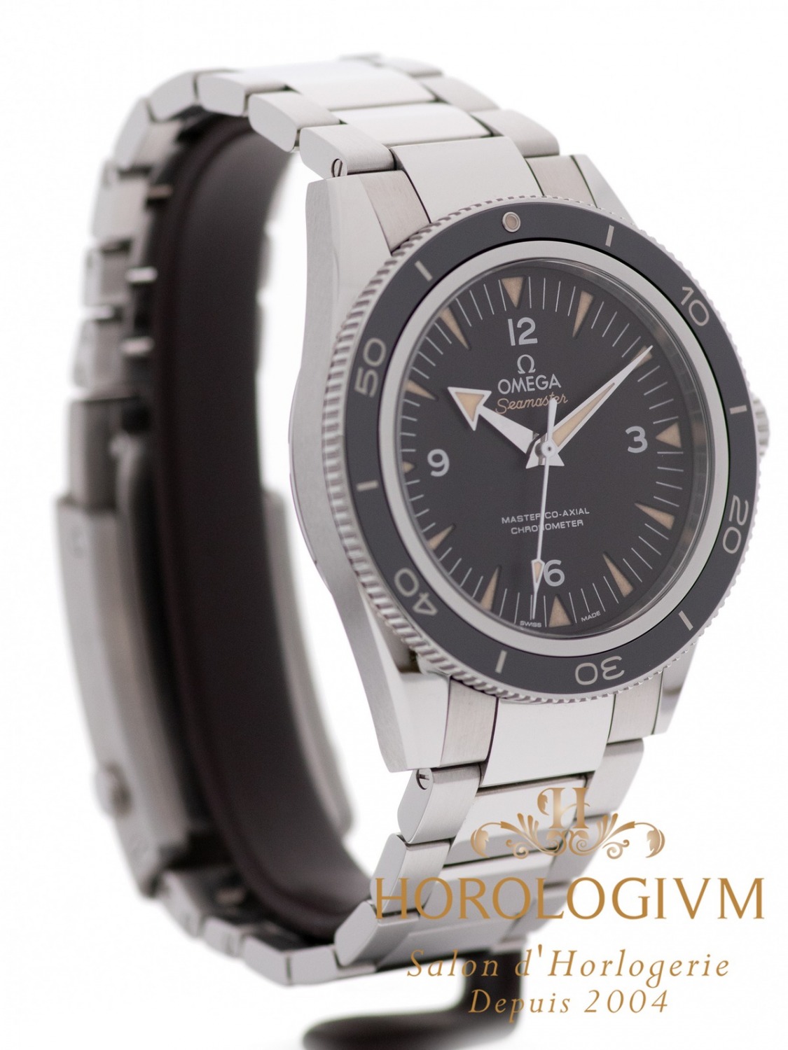 Omega Seamaster 300 41MM watch, silver (case) and black (bezel)