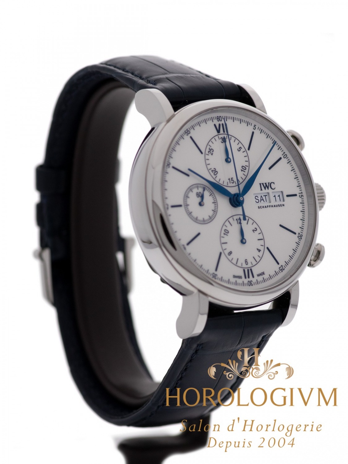 IWC Portofino Chronograph Day-Date 42MM Edition “150 Years” watch, silver