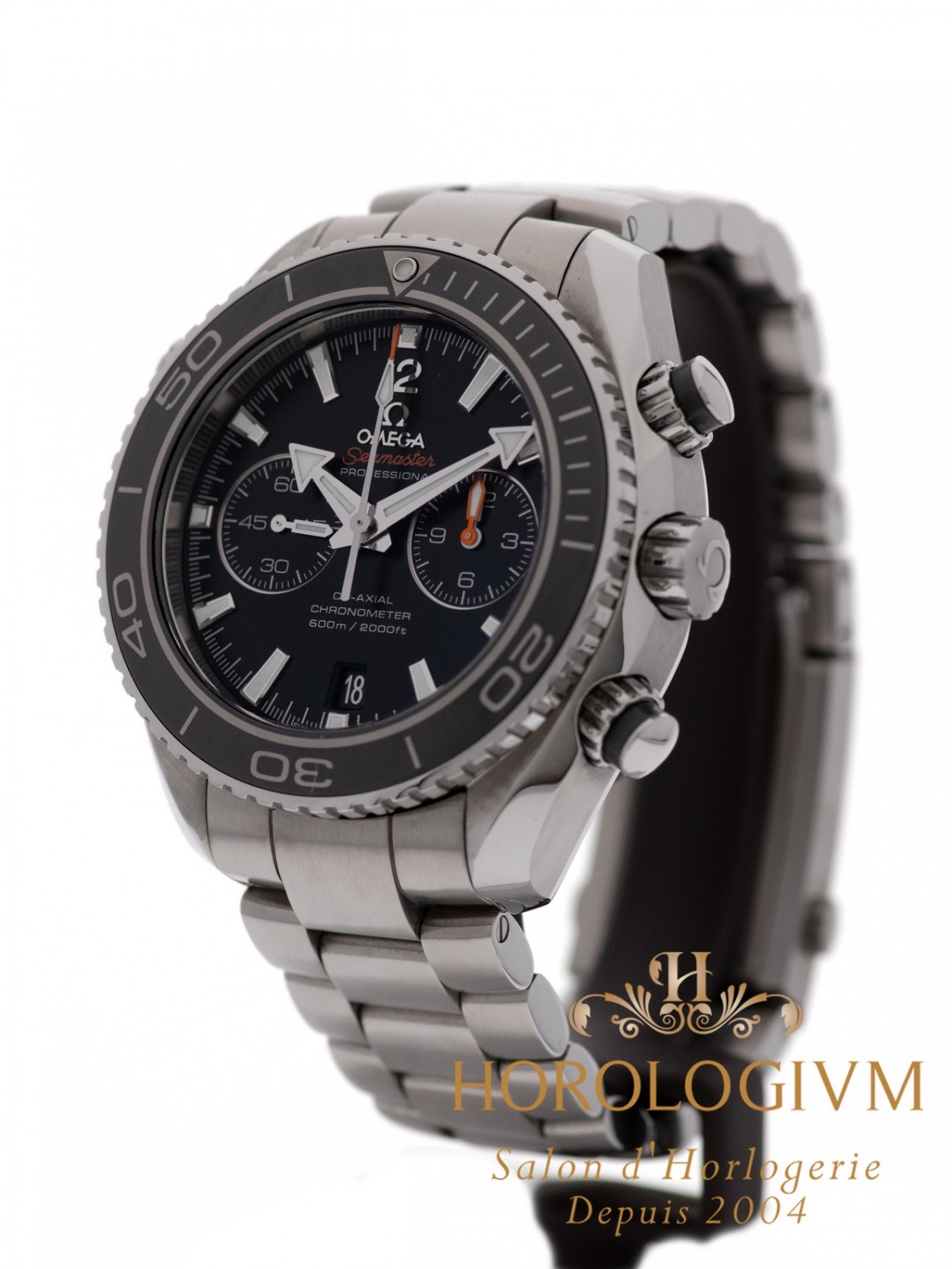 Omega Seamaster Planet Ocean Co-Axial Chronograph 600M watch, silver (case) and grey-black (bezel)