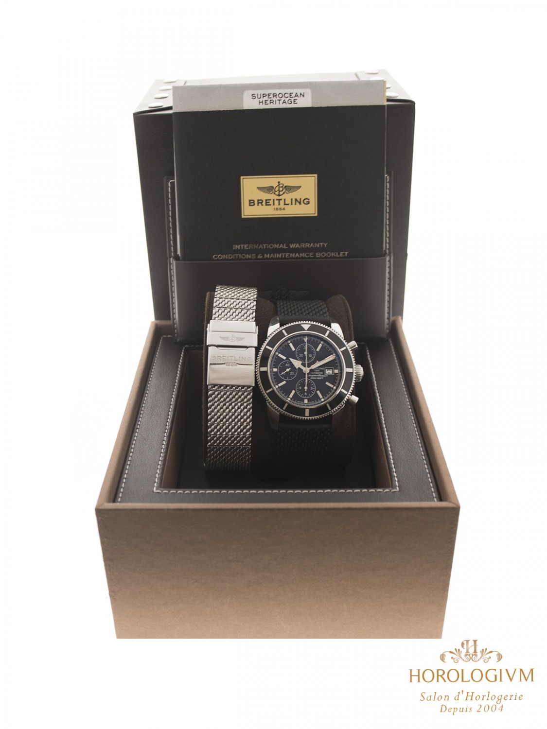 Breitling Superocean Heritage Chronograph 46 MM REF. A13320 watch, silver (case) and silver with black (bezel)