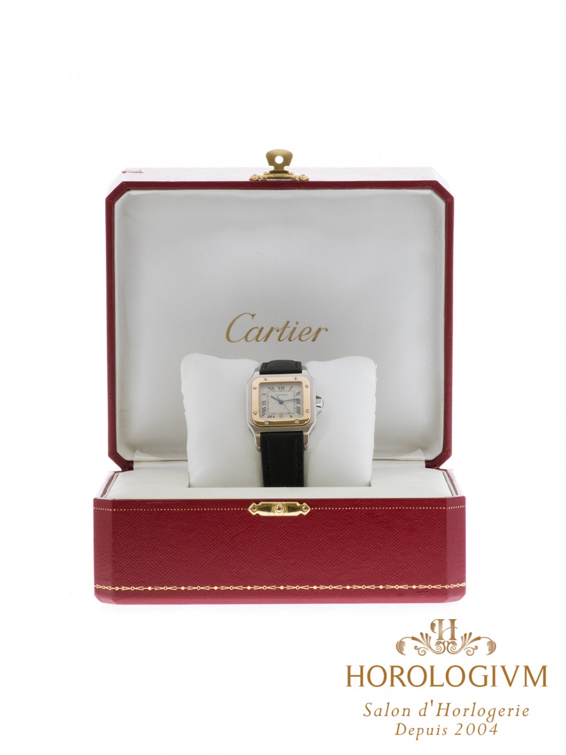 Cartier Santos de Cartier Galbee watch, silver (case) and yellow gold (bezel)
