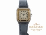 Cartier Santos de Cartier Galbee watch, silver (case) and yellow gold (bezel)