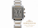 Cartier Tank Francaise Chronoflex Two-Tone watch, two-tone (bi-colored) silver and yellow gold