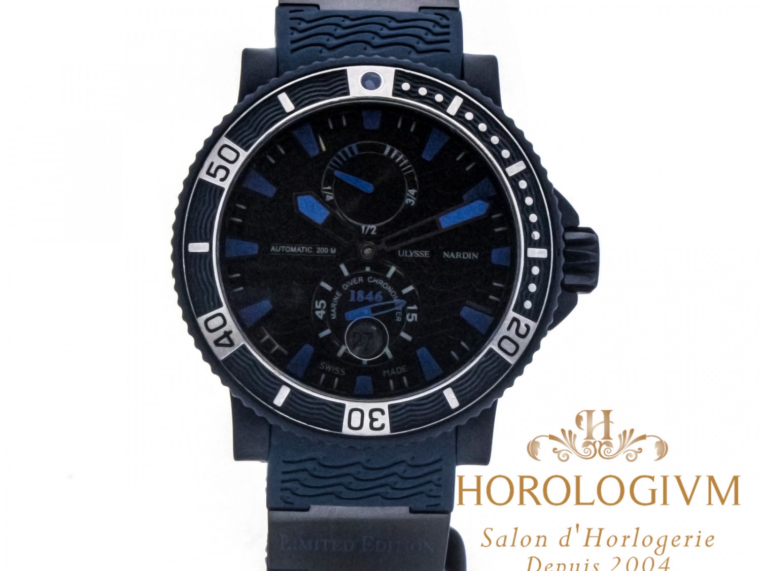 Ulysse Nardin Maxi Marine Diver “Blue Sea” Limited Edition 999 pcs watch, black