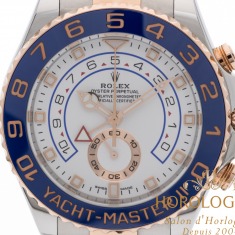 Rolex Yacht - Master II TWO-Tone Regatta Flyback Chronograph 44MM watch, two-tone (bi-colored) silver & rose gold (case) and rose gold & blue (bezel)