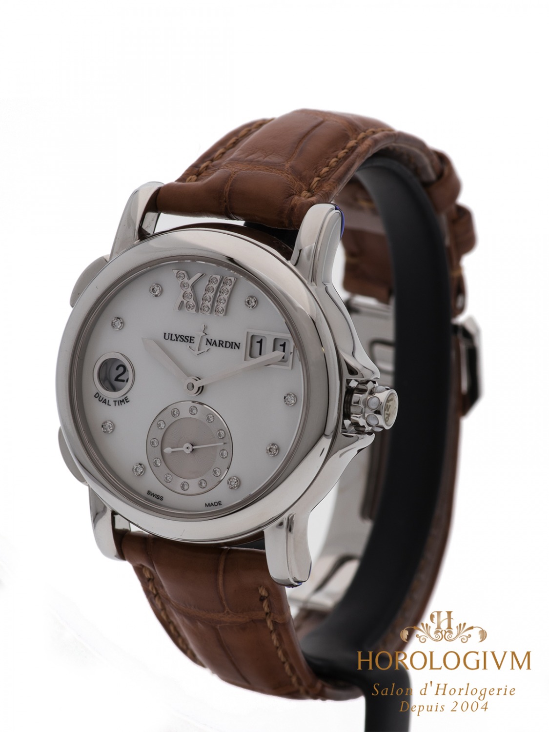 Ulysse Nardin Dual Time Lady 37MM Ref. 243-22/391 watch, silver