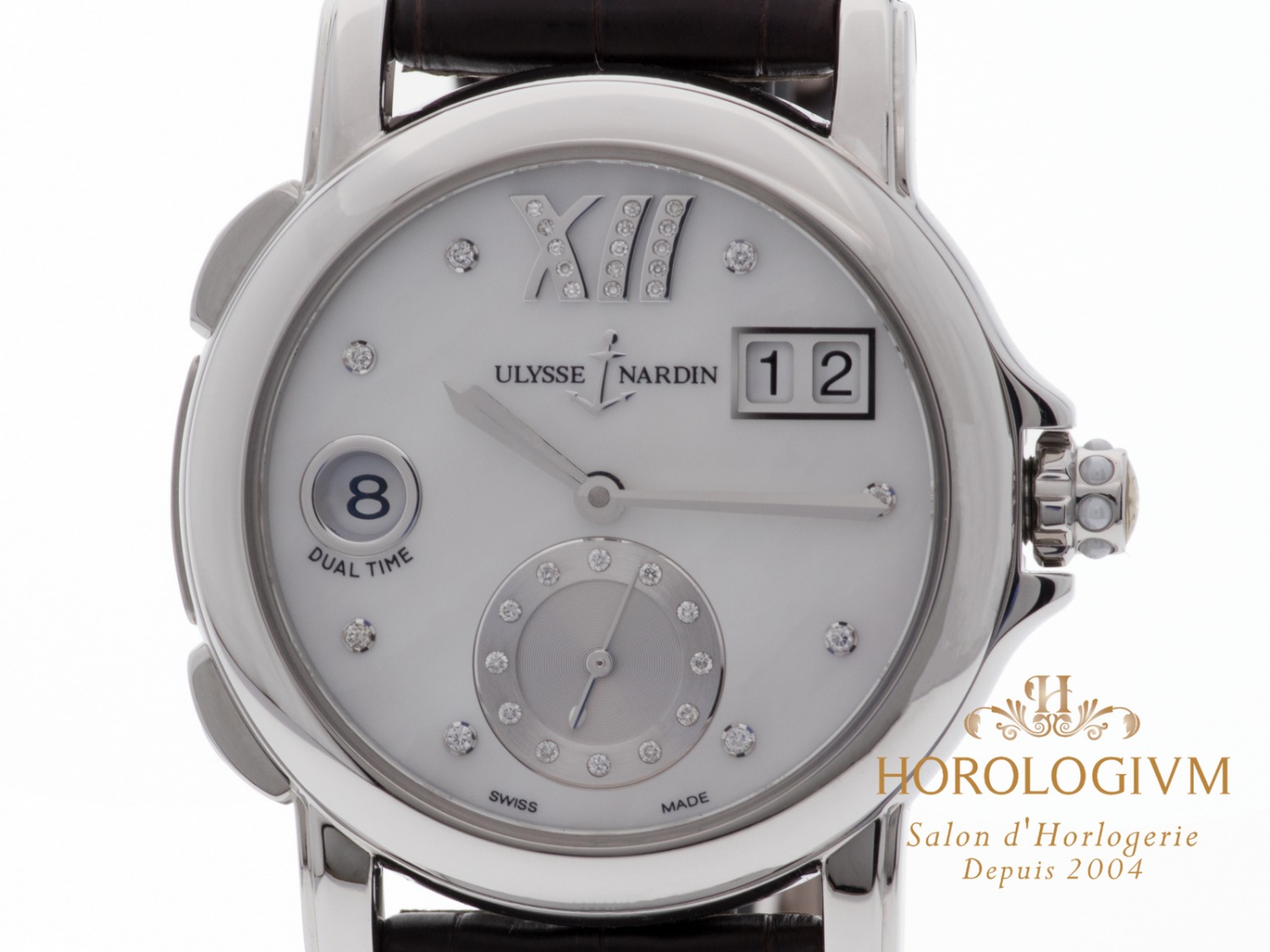 Ulysse Nardin Dual Time Lady 37MM Ref. 243-22/391 watch, silver