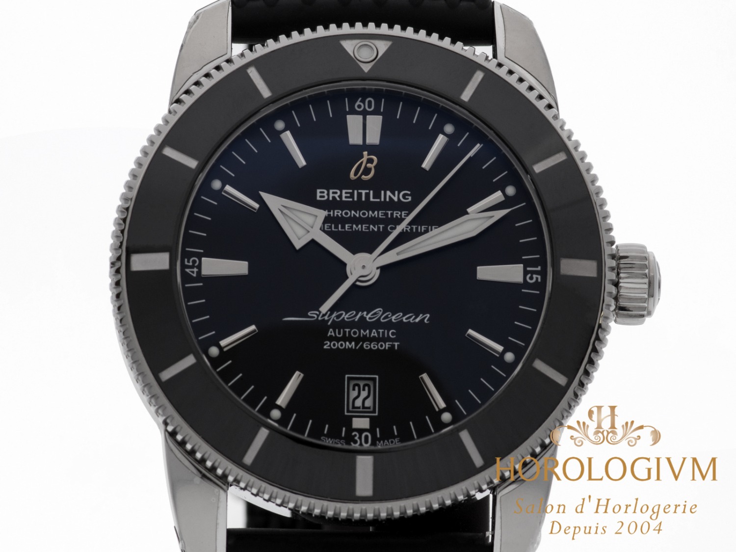 Breitling Superocean Heritage II B20 46 MM REF. AB2020 watch, silver (case) and silver & black (bezel)