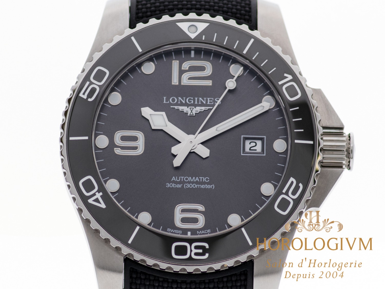 Longines Hydro Conquest Ref. L3.782.4 watch, silver (case) and silver & grey (bezel)